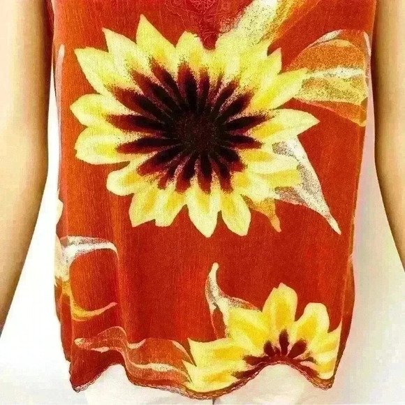 Blumind Sun Flower Romantic  Floral Feminine Boho Hippie Cottagecore Camisole. - Picture 4 of 11
